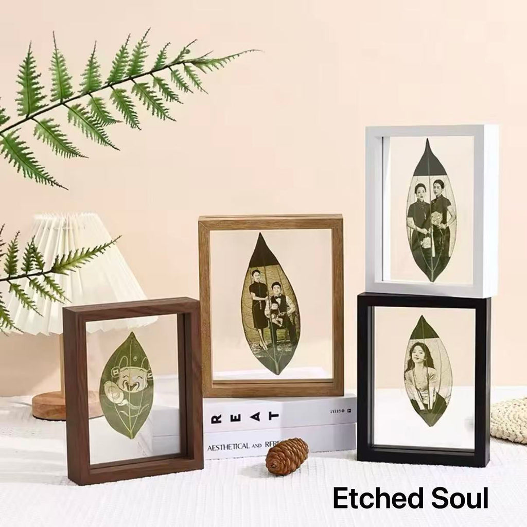 7-inch Minimalist Frame Leaf Carving