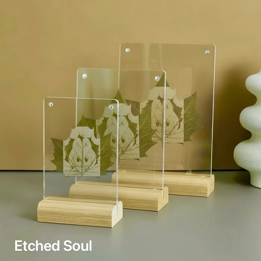 8-inch Leaf Carving Light Frame A - with USB Cable