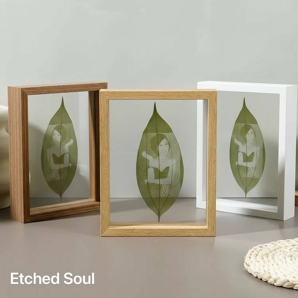 7-inch Minimalist Frame Leaf Carving